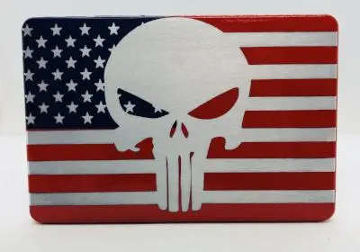 American Flag Color With Punisher Hitch Cover 1