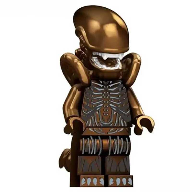 Alien Xenomorph Metalic Copperlego Minifigures Custom Toys 1
