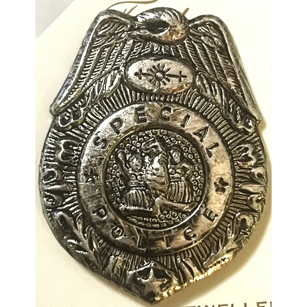 Rare Antique Vintage 1950S Special Police Badge With Original Card 1