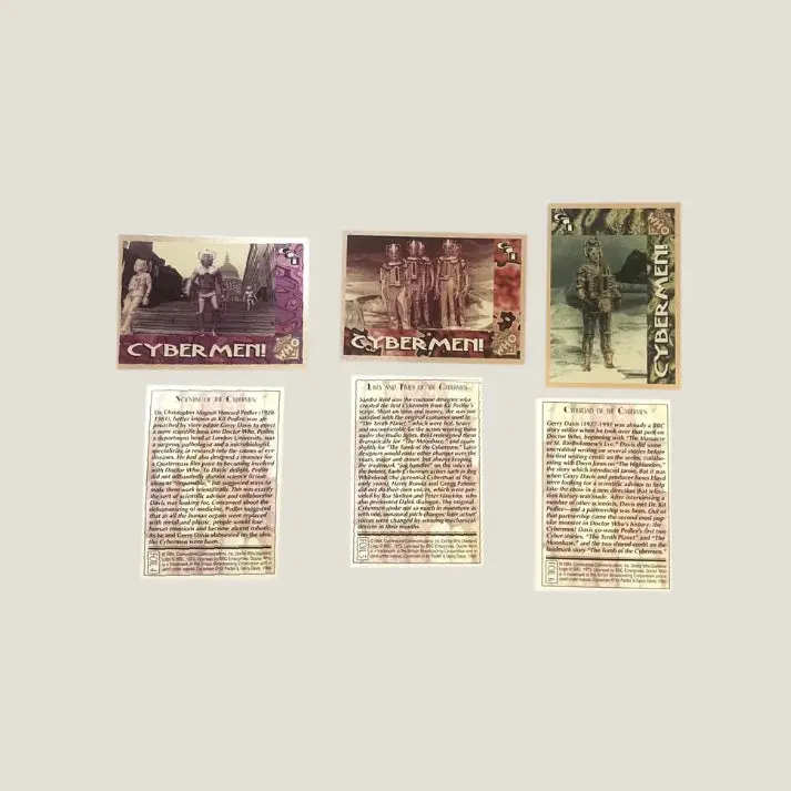 🤖 Vintage 1994 Doctor Who Cybermen Foil Trading Cards — Cards 4–6 Of 6 (Set) 1