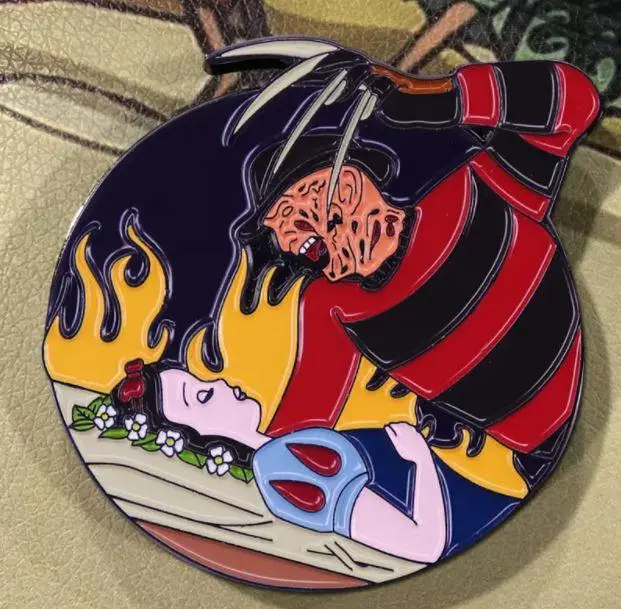 Freddy Krueger Snow White Mashup Enamel Pins Small, Durable, High Quality Accessories 2