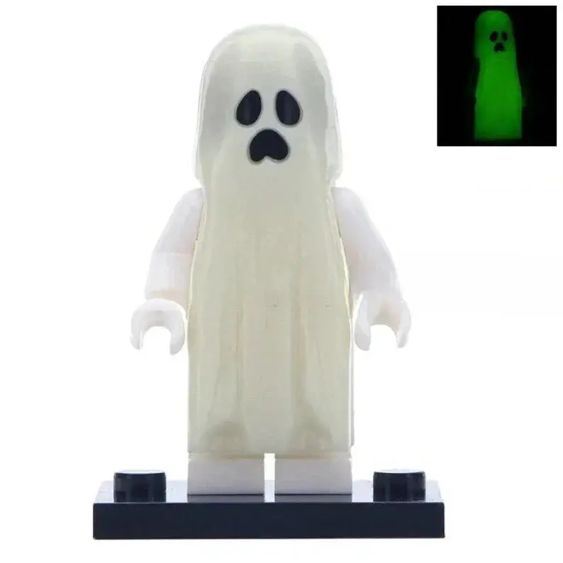 Glow In The Dark Sad Ghost Lego Minifigures Custom Horror Toys 2