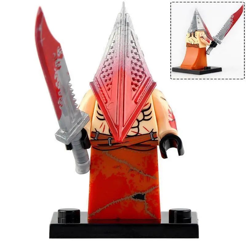 Red Pyramid Head Silent Hill Lego Minifigures Custom Horror Toys 1