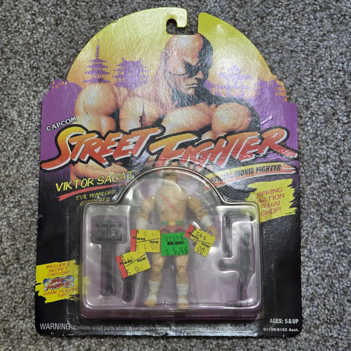 Vintage Street Fighter Sagat Action Figure Hasbro Capcom 1993 Sealed 1