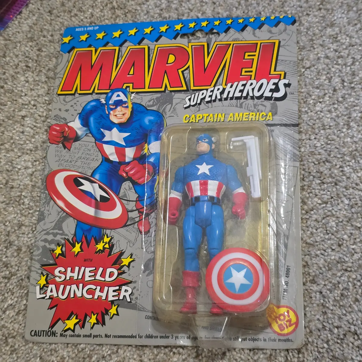 Vintage Captain America Marvel Super Heroes Toy Biz Moc Shield Launcher 90S 1