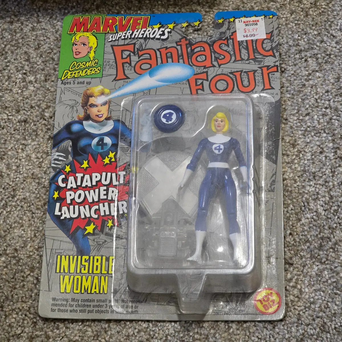 Vintage Invisible Woman Fantastic Four Toy Biz Moc Catapult Launcher 90S 1