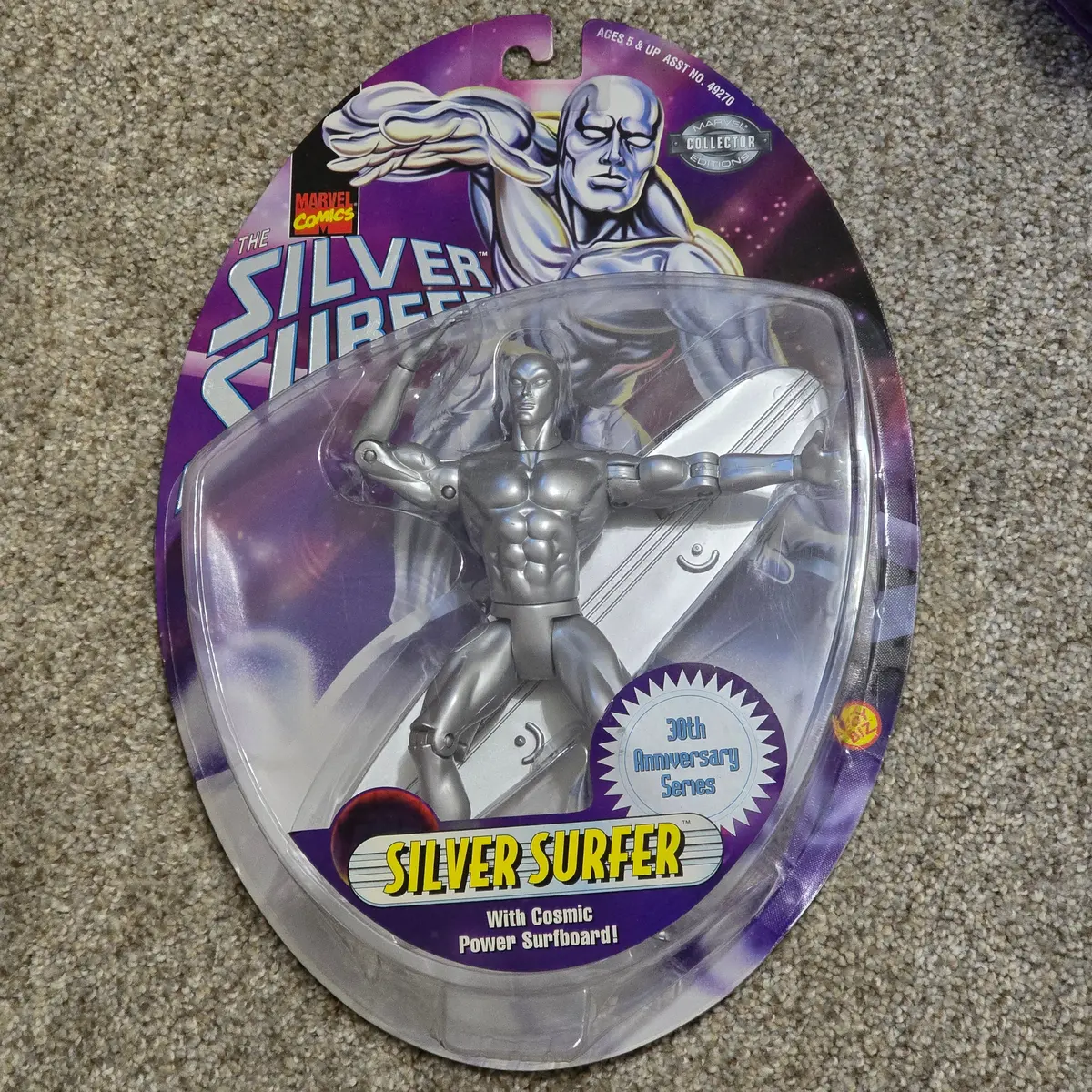 Vintage Silver Surfer Toy Biz 1997 30Th Anniversary Sealed Figure 1