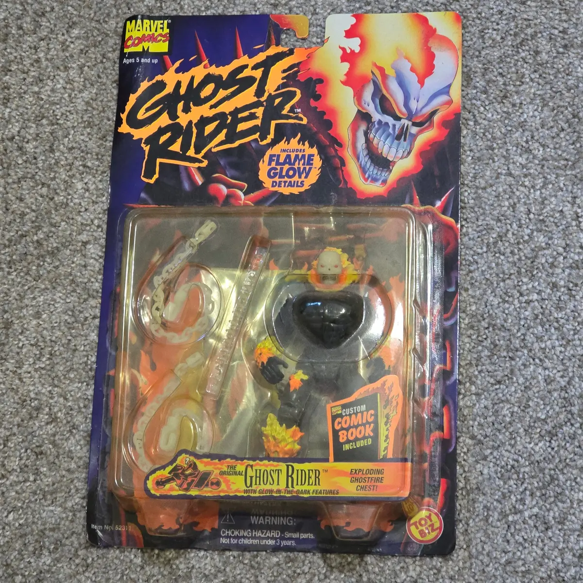 Vintage Ghost Rider Toy Biz Action Figure 1996 Sealed W Comic 1