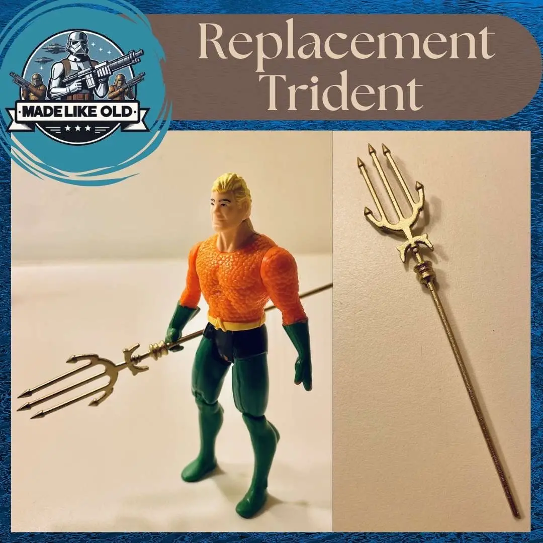 Vintage Kenner Dc Super Powers Aquaman Trident 1984 Repro Part 1985 1986 1