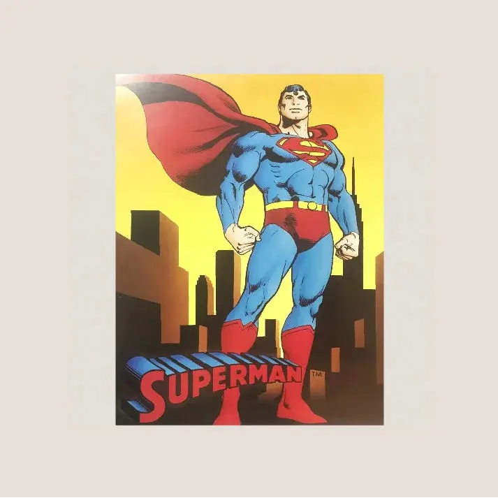 Vintage Large Superman Dc Comics Collectible Card Print 1989 1