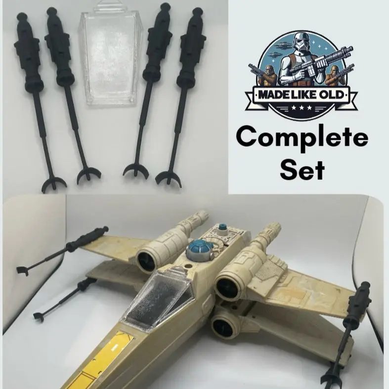Vintage Star Wars Kenner X Wing Canopy & Laser Cannons Set Repro 1978 1995 1